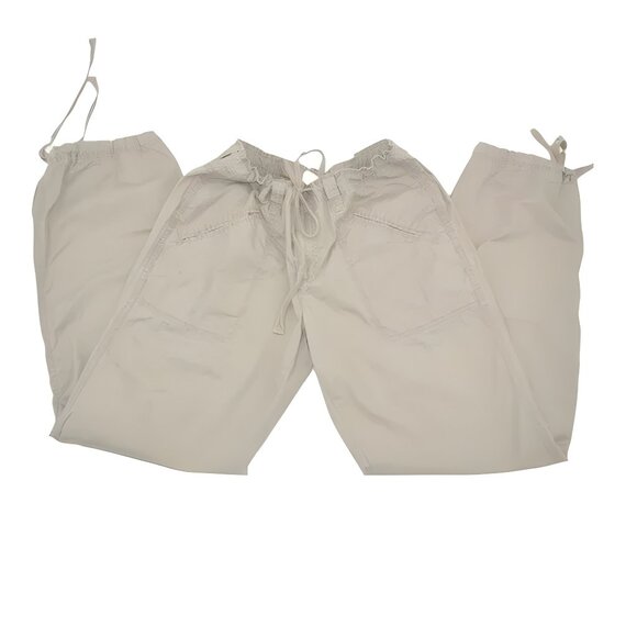 Vintage Y2K 90s Hip Hop Beige Tan High Waist Cargo Baggy...